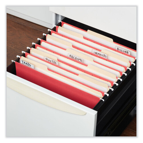 UNV14118 - Universal - Deluxe Bright Color Hanging File Folders, Letter Size, 1/5-Cut Tabs, Red, 25/Box