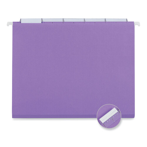 UNV14120 - Universal - Deluxe Bright Color Hanging File Folders, Letter Size, 1/5-Cut Tabs, Violet, 25/Box