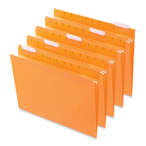 UNV14122 - Universal - Deluxe Bright Color Hanging File Folders, Letter Size, 1/5-Cut Tabs, Orange, 25/Box