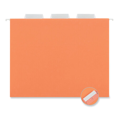 UNV14122 - Universal - Deluxe Bright Color Hanging File Folders, Letter Size, 1/5-Cut Tabs, Orange, 25/Box