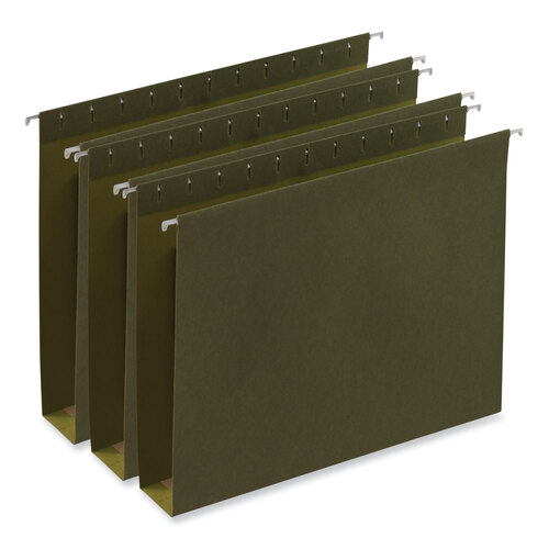 UNV14142 - Universal - Box Bottom Hanging File Folders, 2&quot; Capacity, Letter Size, 1/5-Cut Tabs, Standard Green, 25/Box