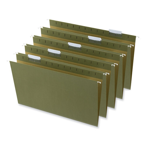UNV14151 - Universal - Box Bottom Hanging File Folders, 1&quot; Capacity, Legal Size, 1/5-Cut Tabs, Standard Green, 25/Box