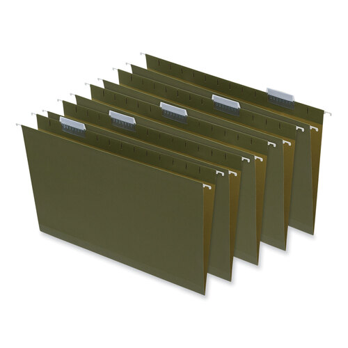UNV14152 - Universal - Box Bottom Hanging File Folders, 2&quot; Capacity, Legal Size, 1/5-Cut Tabs, Standard Green, 25/Box