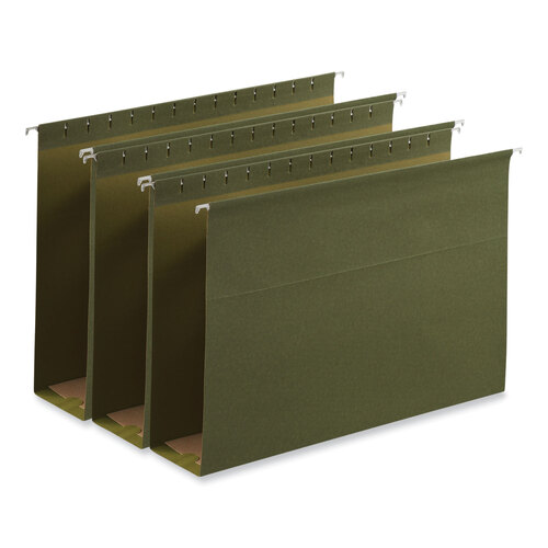 UNV14153 - Universal - Box Bottom Hanging File Folders, 3&quot; Capacity, Legal Size, 1/5-Cut Tabs, Standard Green, 25/Box