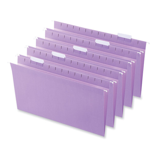 UNV14220 - Universal - Deluxe Bright Color Hanging File Folders, Legal Size, 1/5-Cut Tabs, Violet, 25/Box