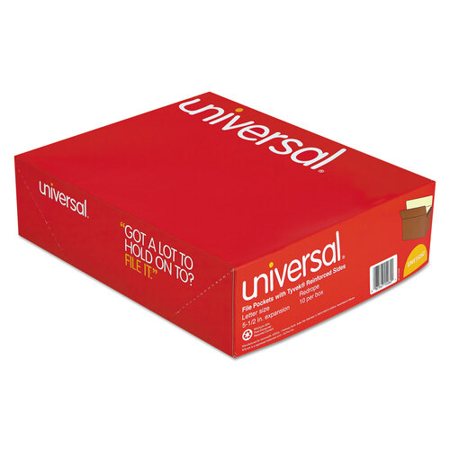 UNV15262 - Universal - Redrope Expanding File Pockets, 5.25&quot; Expansion, Letter Size, Redrope, 10/Box
