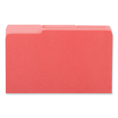 UNV15303 - Universal - Interior File Folders, 1/3-Cut Tabs: Assorted, Legal Size, 11-pt Stock, Red, 100/Box