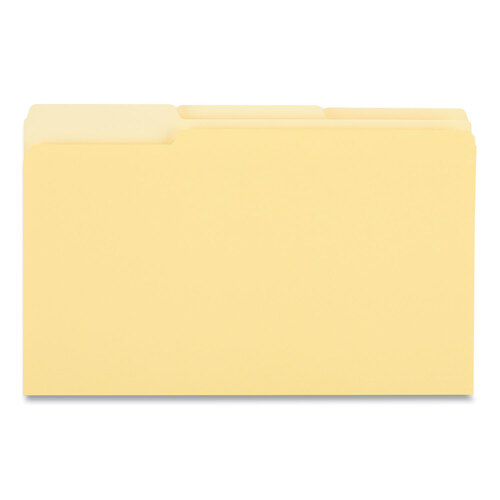 UNV15304 - Universal - Interior File Folders, 1/3-Cut Tabs: Assorted, Legal Size, 11-pt Stock, Yellow, 100/Box