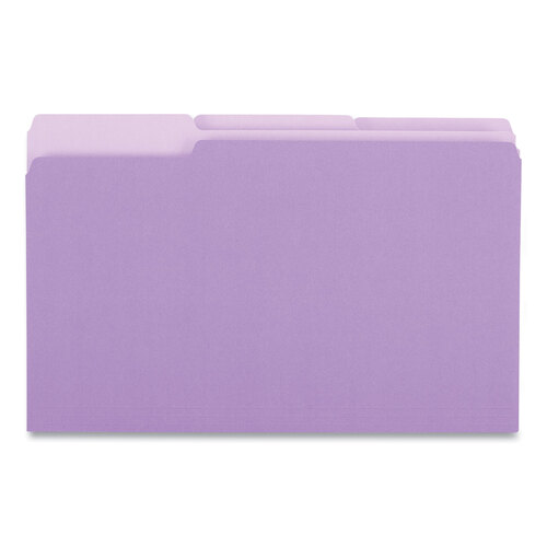 UNV15305 - Universal - Interior File Folders, 1/3-Cut Tabs: Assorted, Legal Size, 11-pt Stock, Violet, 100/Box