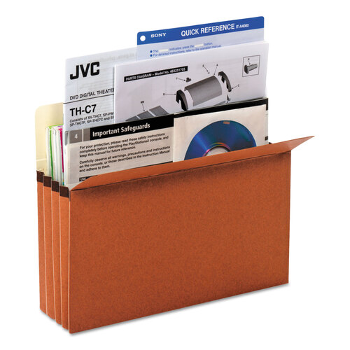 UNV15343 - Universal - Redrope Expanding File Pockets, 3.5&quot; Expansion, Letter Size, Redrope, 25/Box
