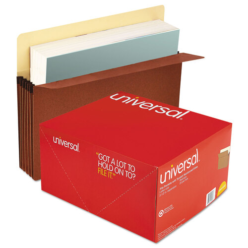 UNV15343 - Universal - Redrope Expanding File Pockets, 3.5&quot; Expansion, Letter Size, Redrope, 25/Box