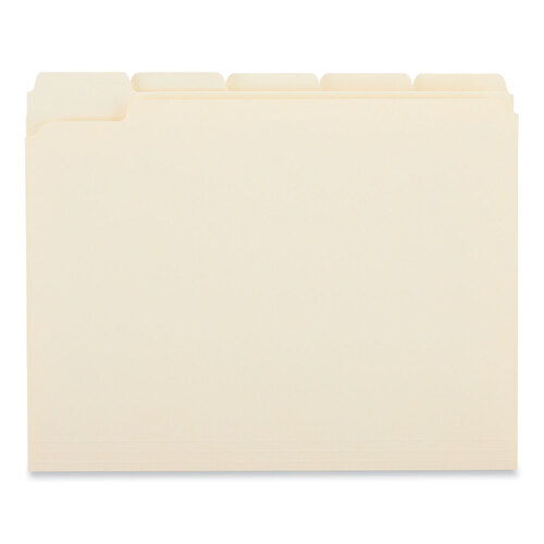 UNV16115 - Universal - Double-Ply Top Tab Manila File Folders, 1/5-Cut Tabs: Assorted, Letter Size, 0.75&quot; Expansion, Manila, 100/Box