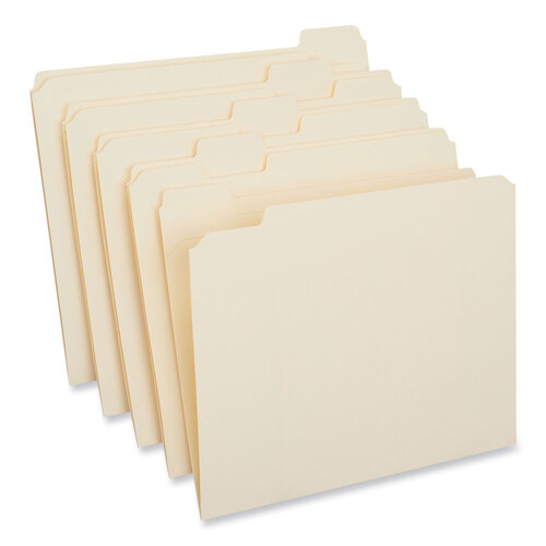 UNV16115 - Universal - Double-Ply Top Tab Manila File Folders, 1/5-Cut Tabs: Assorted, Letter Size, 0.75&quot; Expansion, Manila, 100/Box