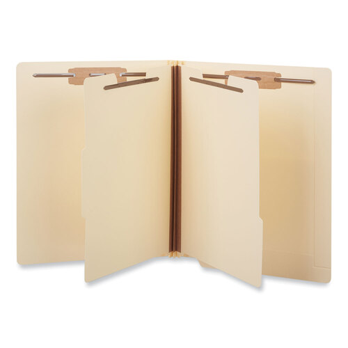 UNV16150 - Universal - Six-Section Manila End Tab Classification Folders, 2&quot; Expansion, 2 Dividers, 6 Fasteners, Letter Size, Manila, 10/Box