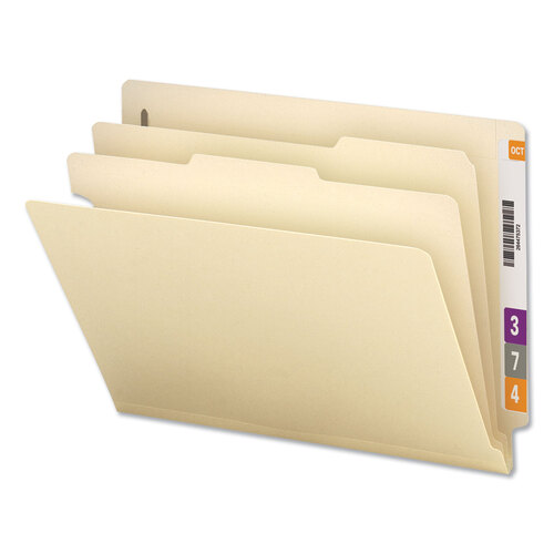 UNV16150 - Universal - Six-Section Manila End Tab Classification Folders, 2&quot; Expansion, 2 Dividers, 6 Fasteners, Letter Size, Manila, 10/Box