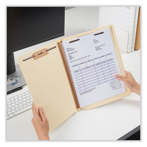 UNV16150 - Universal - Six-Section Manila End Tab Classification Folders, 2&quot; Expansion, 2 Dividers, 6 Fasteners, Letter Size, Manila, 10/Box