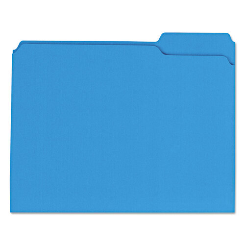 UNV16161 - Universal - Reinforced Top-Tab File Folders, 1/3-Cut Tabs: Assorted, Letter Size, 1&quot; Expansion, Blue, 100/Box