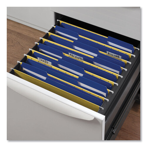 UNV16161 - Universal - Reinforced Top-Tab File Folders, 1/3-Cut Tabs: Assorted, Letter Size, 1&quot; Expansion, Blue, 100/Box