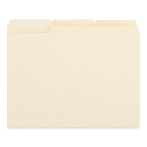 UNV18102 - Universal - Reinforced Top Tab File Folders, 1/3-Cut Tabs: Assorted, Letter Size, 0.75&quot; Expansion, Manila, 250/Carton