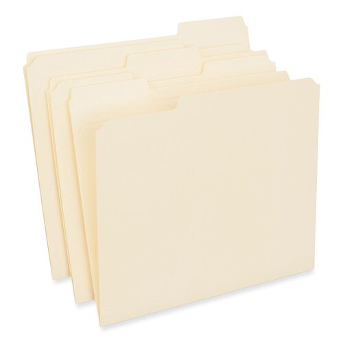 UNV18102 - Universal - Reinforced Top Tab File Folders, 1/3-Cut Tabs: Assorted, Letter Size, 0.75&quot; Expansion, Manila, 250/Carton