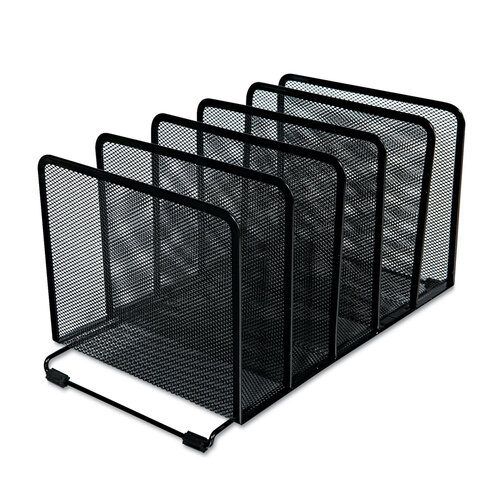 UNV20001 - Universal - Deluxe Mesh Stacking Sorter, 5 Sections, Letter to Legal Size Files, 14.63&quot; x 8.13&quot; x 7.5&quot;, Black