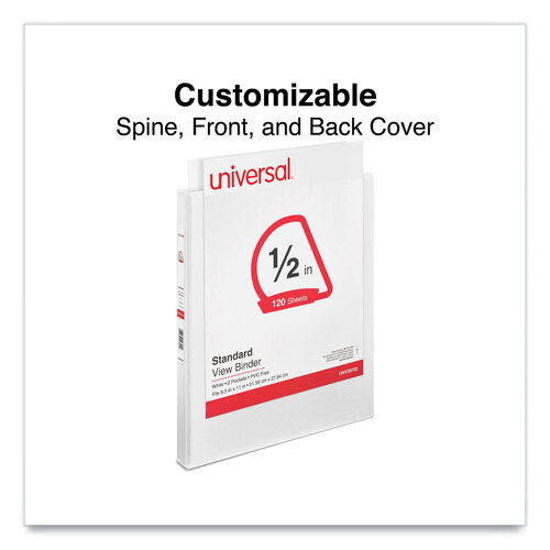 UNV20702 - Universal - Slant D-Ring View Binder, 3 Rings, 0.5&quot; Capacity, 11 x 8.5, White