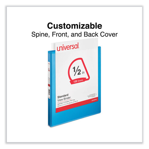 UNV20703 - Universal - Slant D-Ring View Binder, 3 Rings, 0.5&quot; Capacity, 11 x 8.5, Light Blue