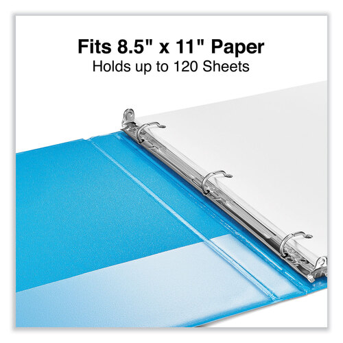 UNV20703 - Universal - Slant D-Ring View Binder, 3 Rings, 0.5&quot; Capacity, 11 x 8.5, Light Blue