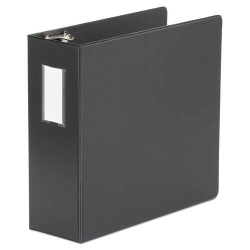 UNV20706 - Universal - Deluxe Non-View D-Ring Binder with Label Holder, 3 Rings, 4&quot; Capacity, 11 x 8.5, Black