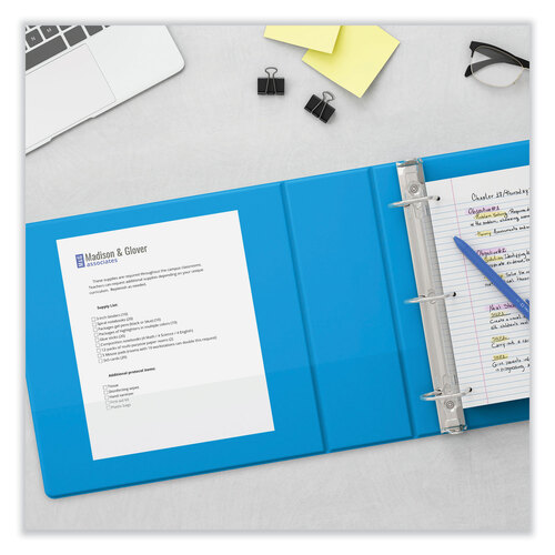 UNV20713 - Universal - Slant D-Ring View Binder, 3 Rings, 1&quot; Capacity, 11 x 8.5, Light Blue