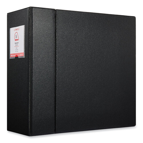 UNV20714 - Universal - Deluxe Non-View D-Ring Binder with Label Holder, 3 Rings, 5&quot; Capacity, 11 x 8.5, Black