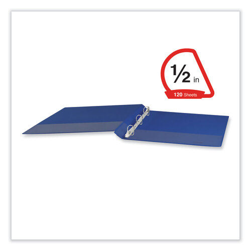 UNV20717 - Universal - Slant D-Ring View Binder, 3 Rings, 0.5&quot; Capacity, 11 x 8.5, Navy Blue