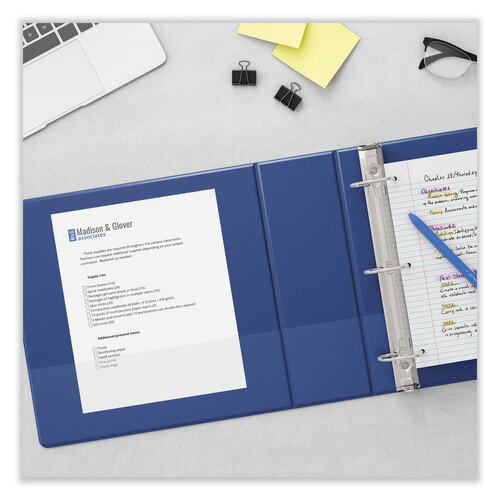 UNV20717 - Universal - Slant D-Ring View Binder, 3 Rings, 0.5&quot; Capacity, 11 x 8.5, Navy Blue