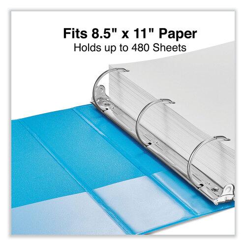 UNV20733 - Universal - Slant D-Ring View Binder, 3 Rings, 2&quot; Capacity, 11 x 8.5, Light Blue