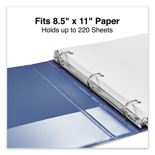 UNV207410 - Universal - Slant D-Ring View Binder, 3 Rings, 1&quot; Capacity, 11 x 8.5, Navy Blue