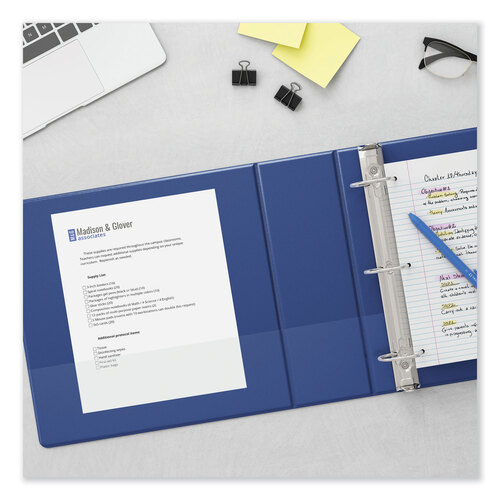 UNV207410 - Universal - Slant D-Ring View Binder, 3 Rings, 1&quot; Capacity, 11 x 8.5, Navy Blue