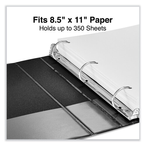 UNV20743 - Universal - Slant D-Ring View Binder, 3 Rings, 1.5&quot; Capacity, 11 x 8.5, Black