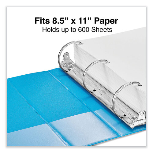 UNV20753 - Universal - Slant D-Ring View Binder, 3 Rings, 3&quot; Capacity, 11 x 8.5, Light Blue