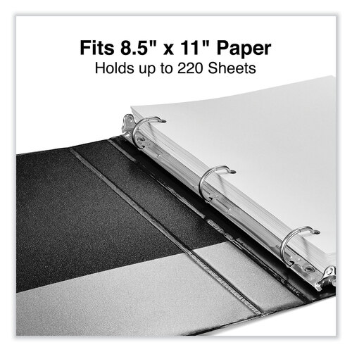 UNV20761 - Universal - Deluxe Non-View D-Ring Binder with Label Holder, 3 Rings, 1&quot; Capacity, 11 x 8.5, Black