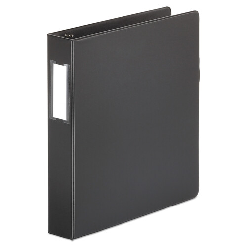 UNV20771 - Universal - Deluxe Non-View D-Ring Binder with Label Holder, 3 Rings, 1.5&quot; Capacity, 11 x 8.5, Black