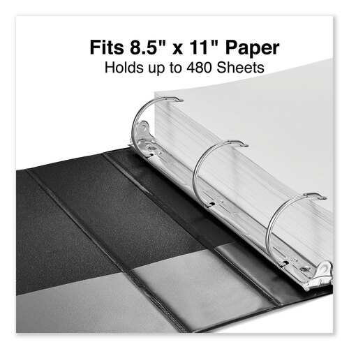 UNV20781 - Universal - Deluxe Non-View D-Ring Binder with Label Holder, 3 Rings, 2&quot; Capacity, 11 x 8.5, Black