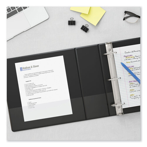 UNV20791 - Universal - Deluxe Non-View D-Ring Binder with Label Holder, 3 Rings, 3&quot; Capacity, 11 x 8.5, Black