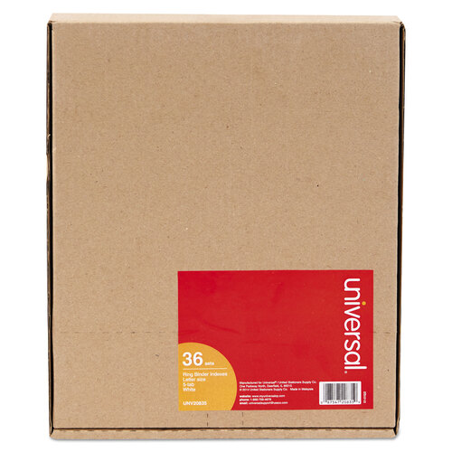 UNV20835 - Universal - Self-Tab Index Dividers, 5-Tab, 11 x 8.5, White, 36 Sets