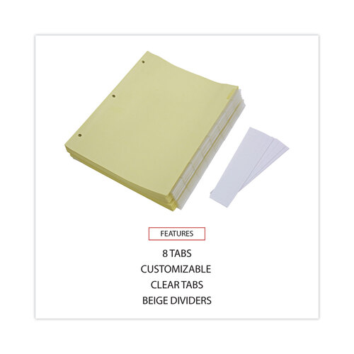 UNV20841 - Universal - Insertable Tab Index, 8-Tab, 11 x 8.5, Buff, Clear Tabs, 24 Sets