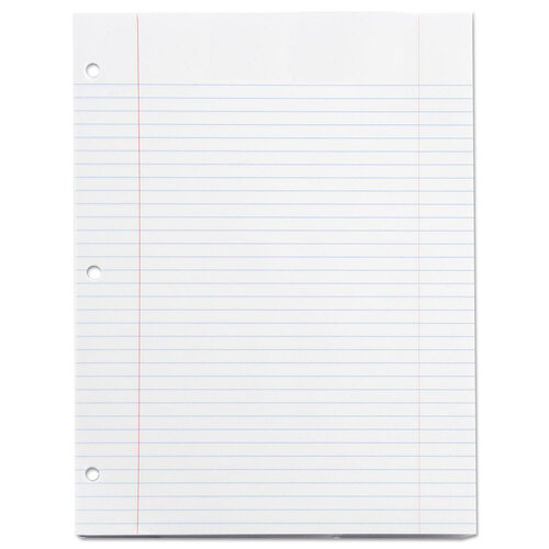 UNV20911 - Universal - Filler Paper, 3-Hole, 8.5 x 11, Medium/College Rule, 100/Pack