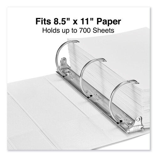 UNV20994 - Universal - Slant D-Ring View Binder, 3 Rings, 4&quot; Capacity, 11 x 8.5, White