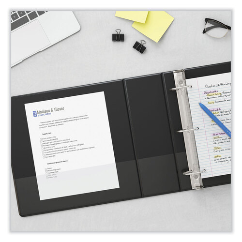 UNV20995 - Universal - Slant D-Ring View Binder, 3 Rings, 4&quot; Capacity, 11 x 8.5, Black