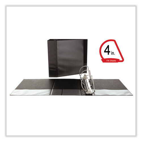 UNV20995 - Universal - Slant D-Ring View Binder, 3 Rings, 4&quot; Capacity, 11 x 8.5, Black