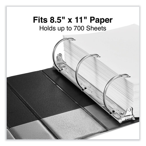 UNV20995 - Universal - Slant D-Ring View Binder, 3 Rings, 4&quot; Capacity, 11 x 8.5, Black