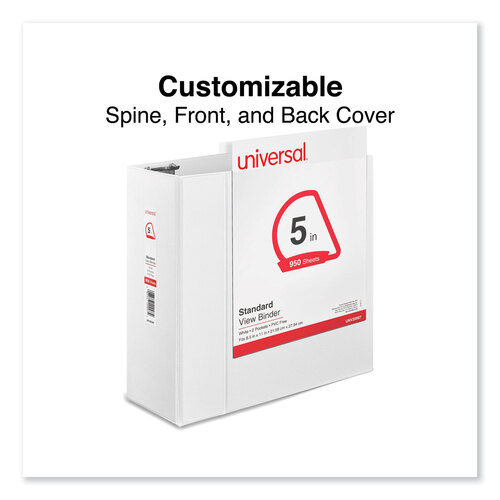 UNV20997 - Universal - Slant D-Ring View Binder, 3 Rings, 5&quot; Capacity, 11 x 8.5, White